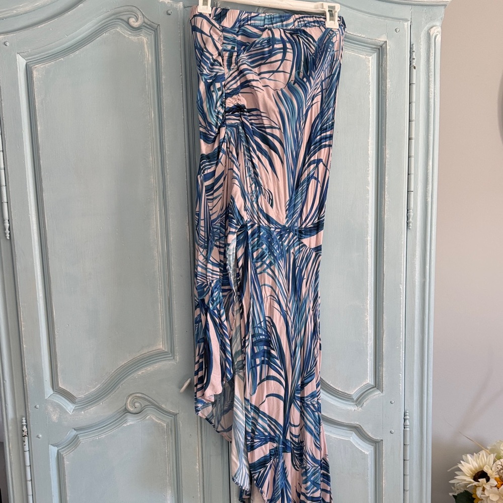 On The Road Blue and Pink Striped Skirt